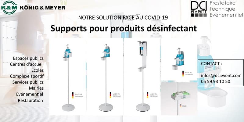 Support désinfectant mural ou sur pied DCI event