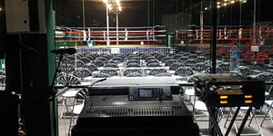sonorisation gala de boxe micro HF console numérique aviron bayonnais