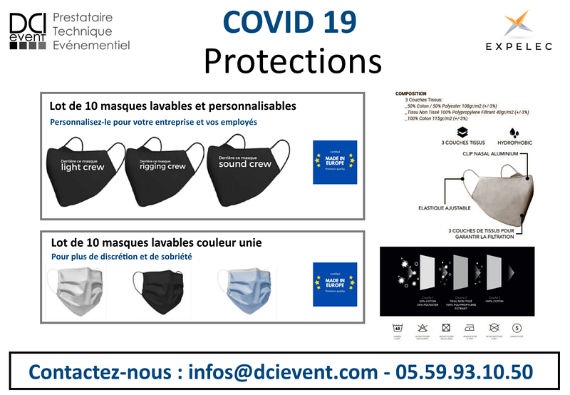 masque de protection anti projection DCI event